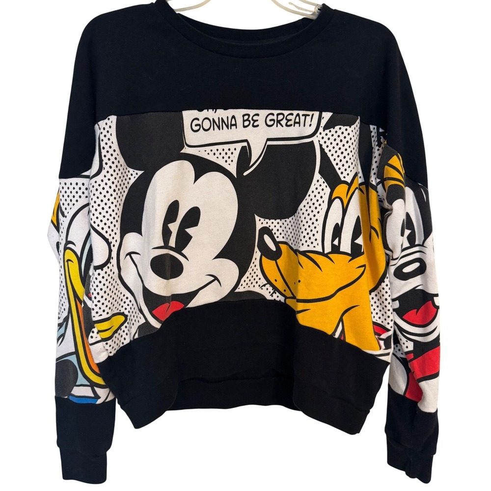 Disney Sweatshirt Mickey & Friends Comic Pop Art Characters Graphic Women Size M
